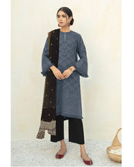 Baroque Linen Heavy Embroidery With Chiffon Dupatta