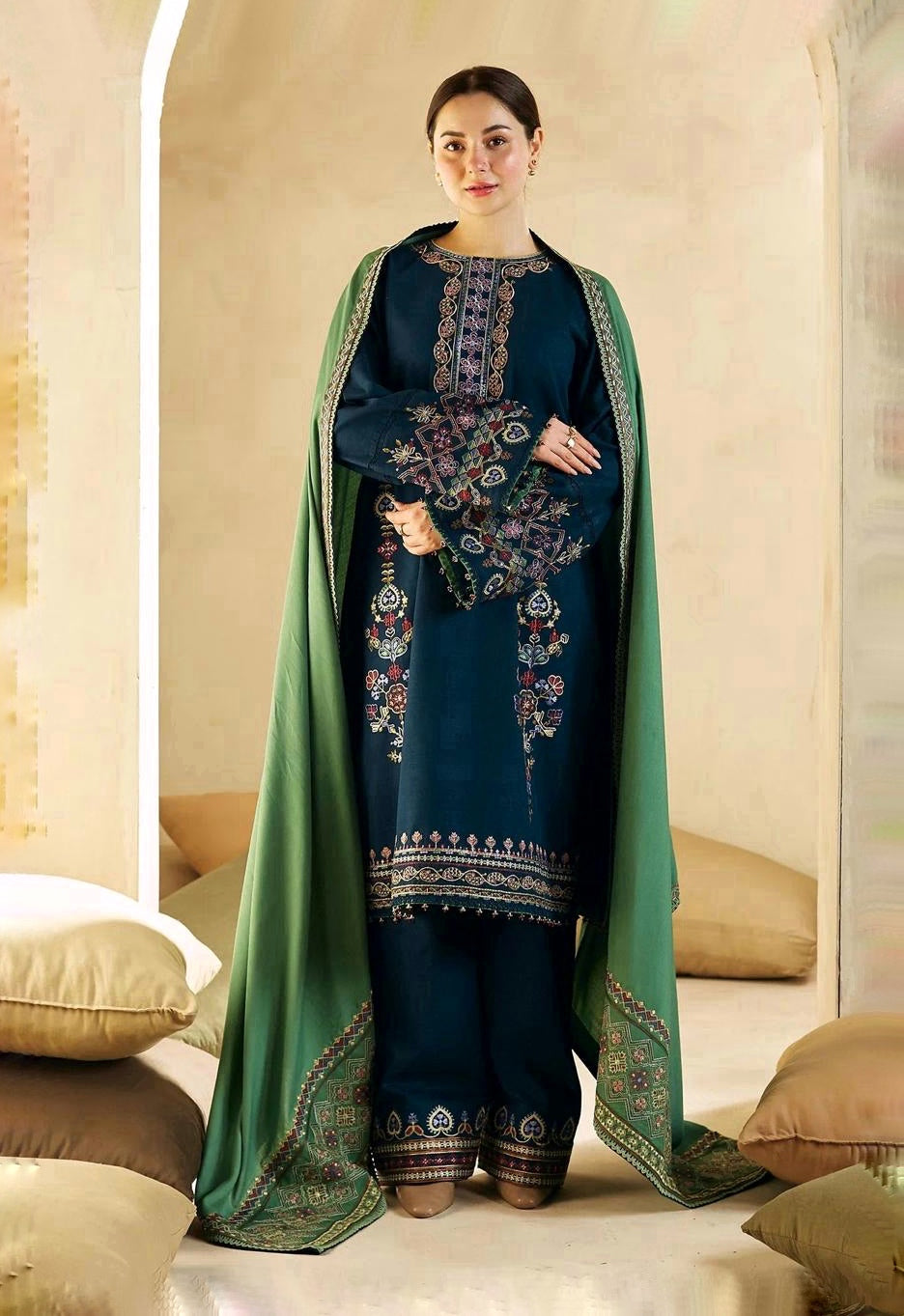 ZARA SHAHJAHAN DHANAK EMBROIDERY DRESS 3 PIECE