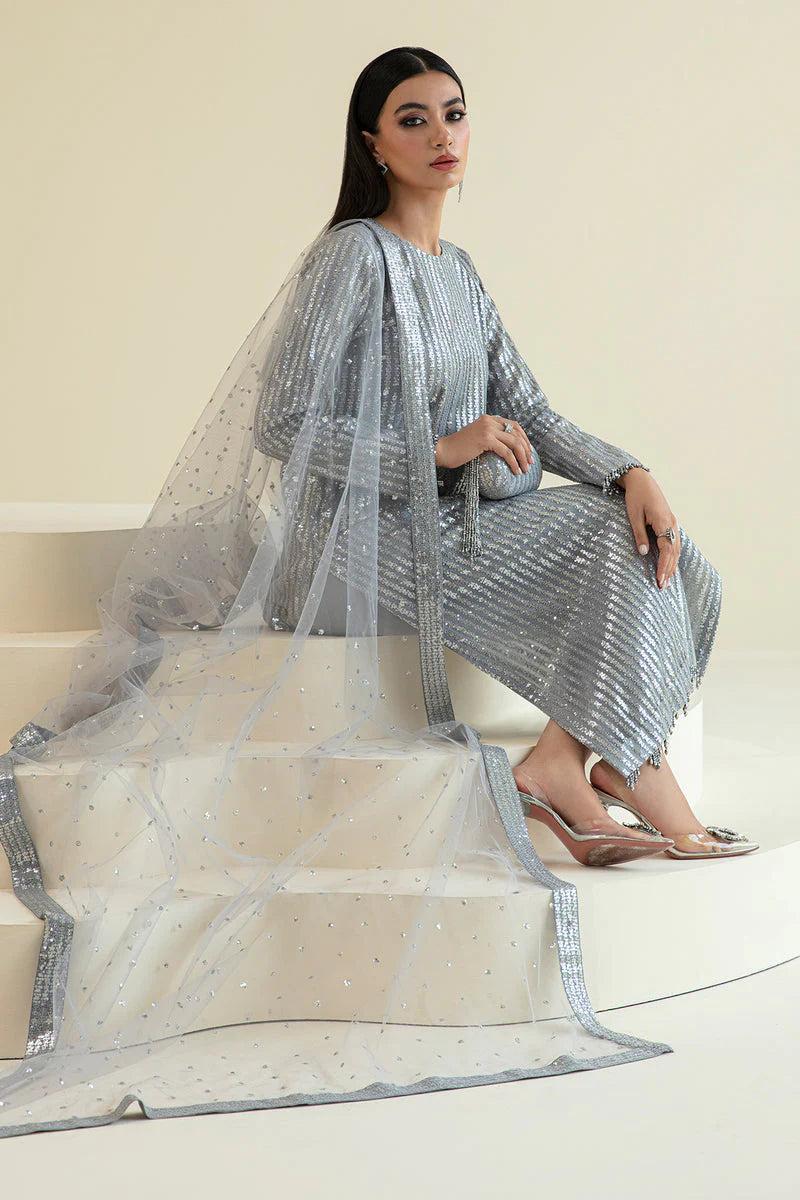 BAROOQUE SOFT NET EMBROIDERY COLLECTION UNSTITCHED 3 PIECE