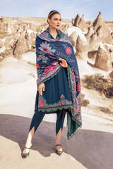 MARIA B LAWN EMBROIDERY DRESS WITH PRINTED SHAWL 3 PIECE UNSTITCHED