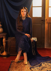 AZURE SOFT CHIFFON HEAVILY EMBROIDERY DRESS 3 PIECE UNSTITCHED