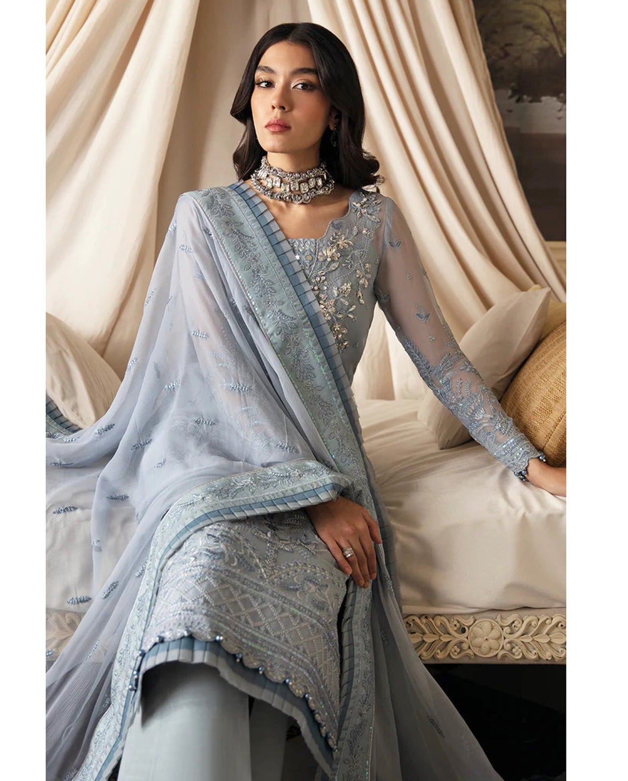 GULAAL SOFT CHIFFON EMBROIDERY COLLECTION UNSTITCHED 3 PIECE