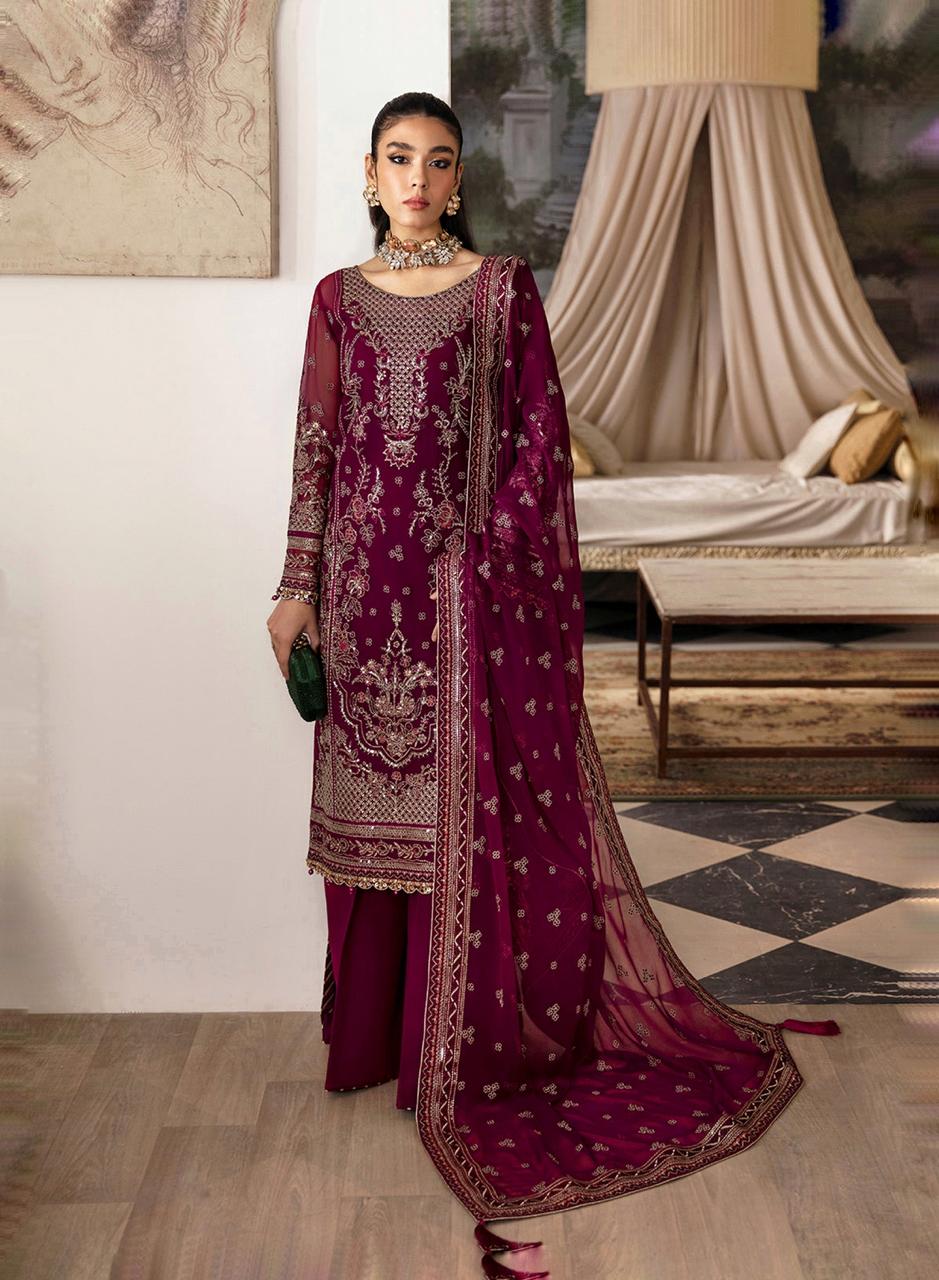 GULAAL SOFT CHIFFON EMBROIDERY COLLECTION UNSTITCHED 3 PIECE