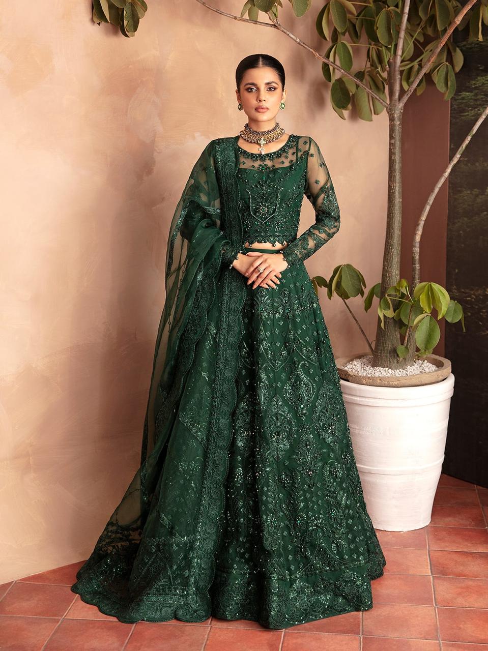 GULAAL NET EMBROIDERY FORMAL COLLECTION UNSTITCHED 3 PIECE